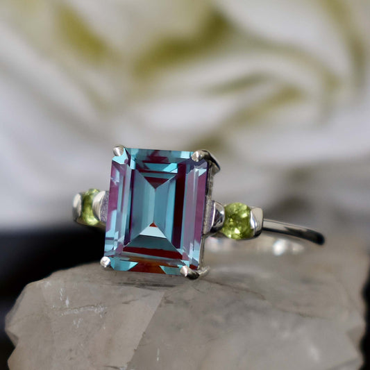 Alexandrite Peridot Ring