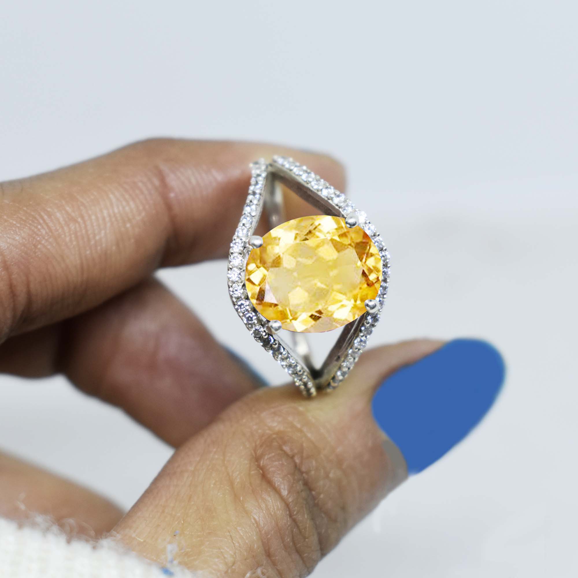 Dainty Citrine Quartz Ring