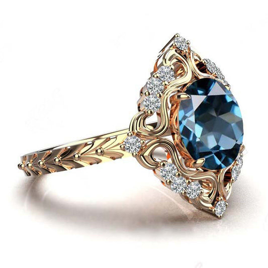 Queenly London Blue Topaz Ring