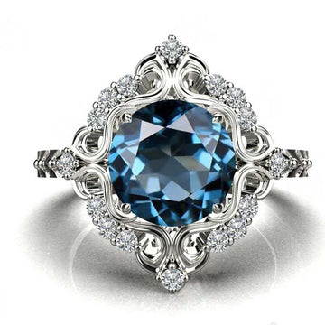 Queenly London Blue Topaz Ring