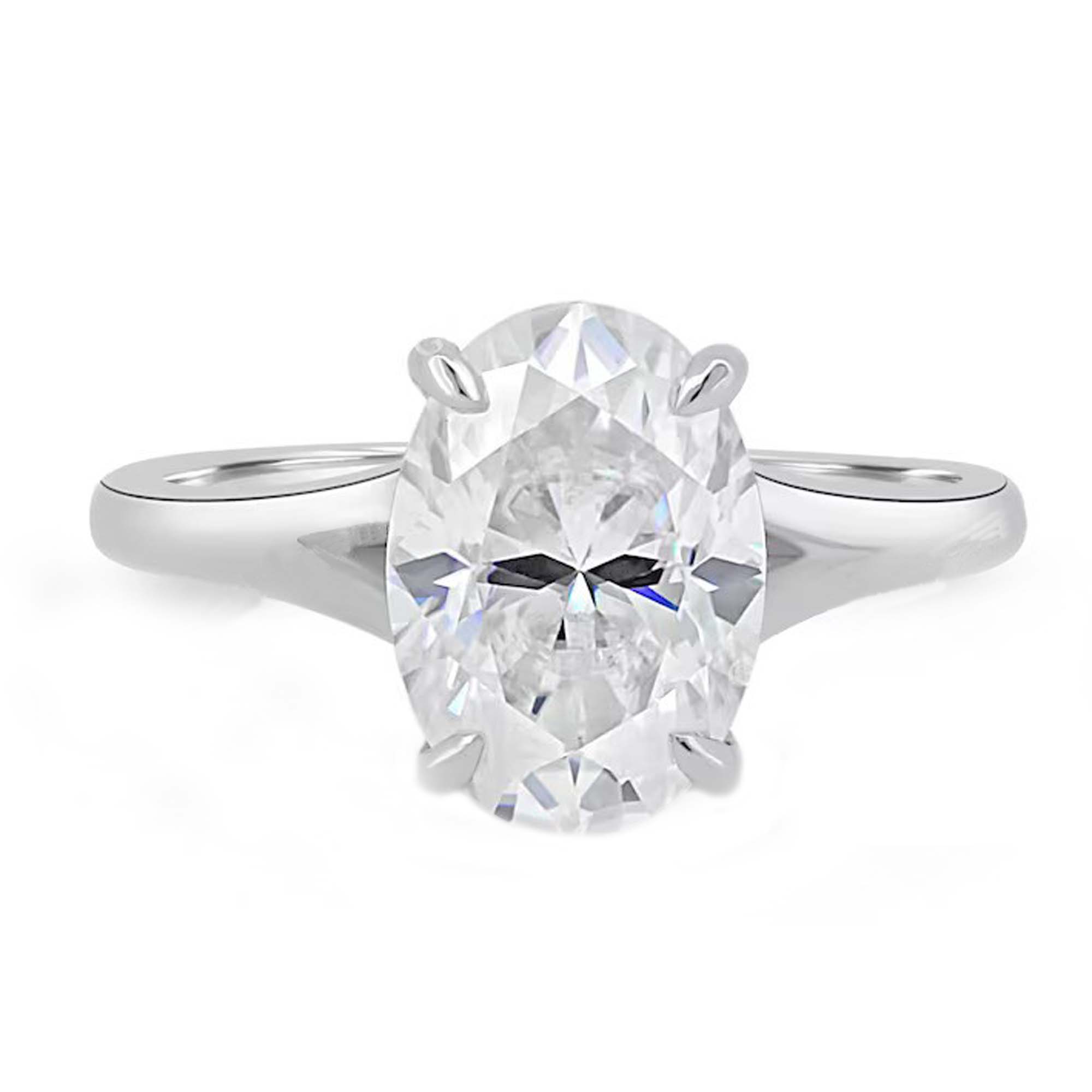 Magnificent Oval Cut Moissanite Gemstone Ring