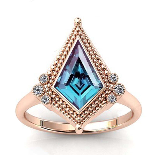 Multicolor Alexandrite Halo Ring