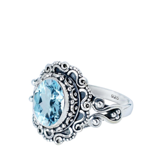Handmade Vintage Ring in Sterling Silver – Choose Your Favorite Gemstone