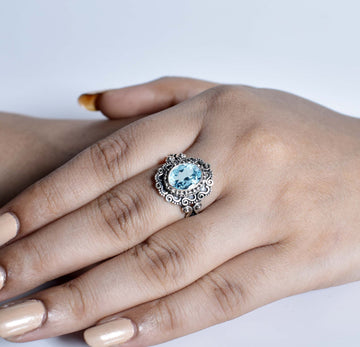 Handmade Vintage Ring in Sterling Silver – Choose Your Favorite Gemstone