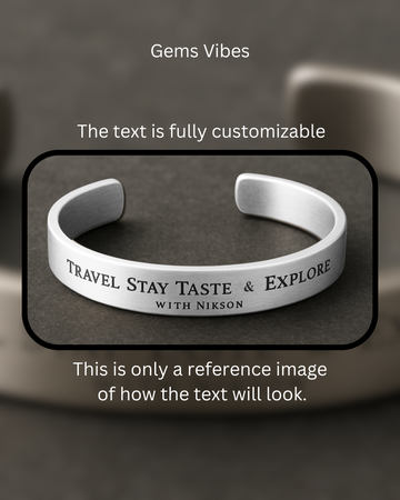 Customizable text bangle in 925 sterling silver
