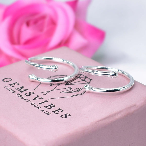 925 sterling silver minimalist design ball end adjustable toe ring