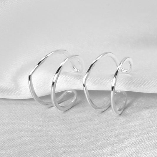 Abstract design toe ring with adjustable open style in 925 Sterling Silver