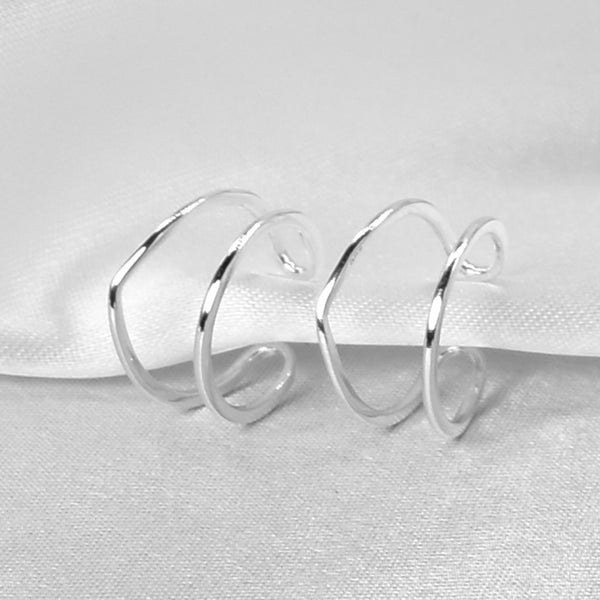 Abstract design toe ring with adjustable open style in 925 Sterling Silver