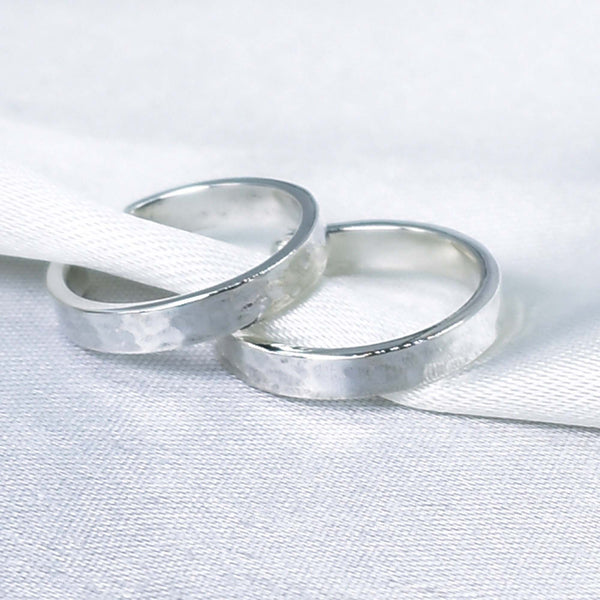 Minimalist hammered textured band toe ring in 925 Sterling Silver
