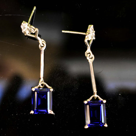 Queenly Tanzanite Halo Earring