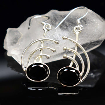 Dainty Black Onyx Earring