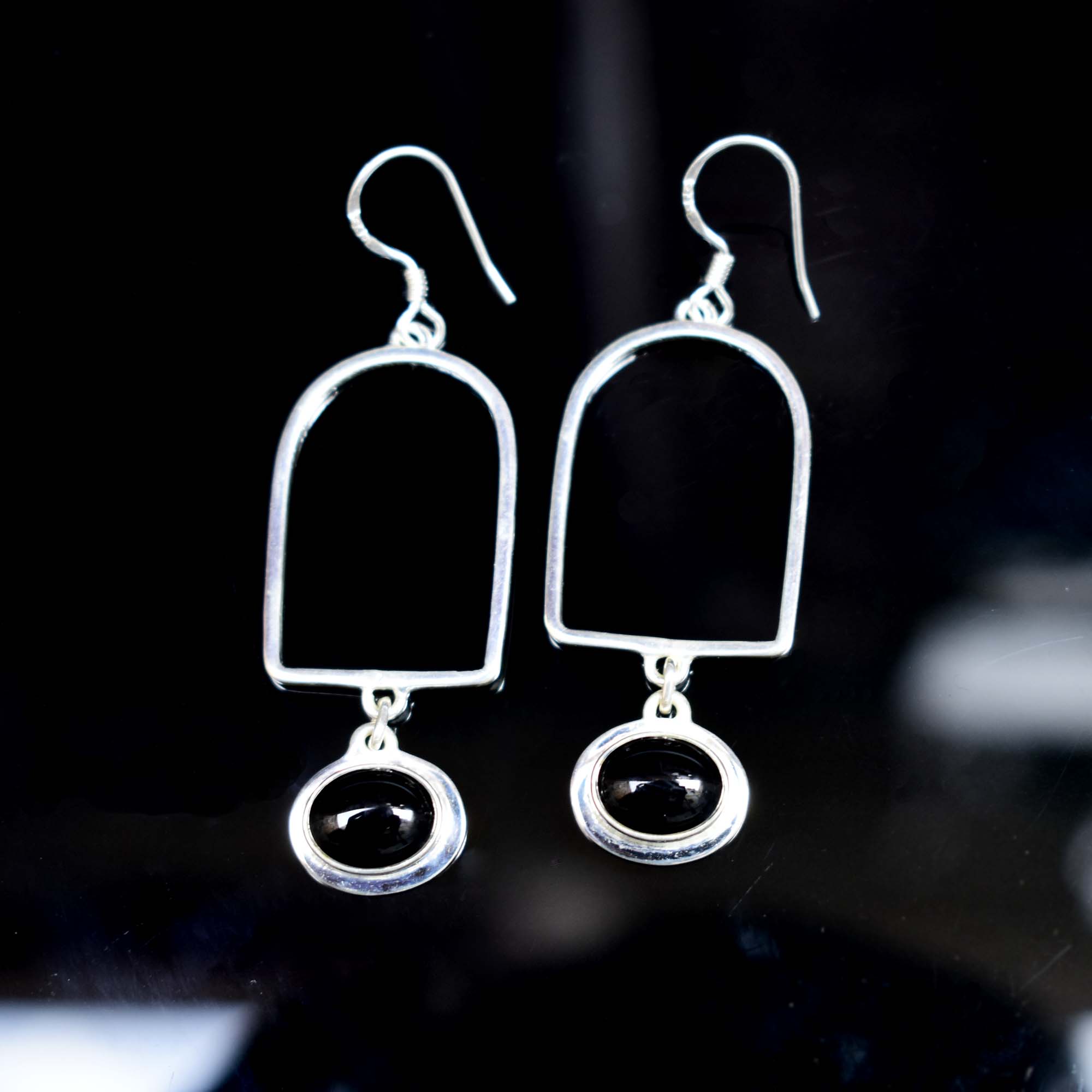 Black Onyx Hook Earring