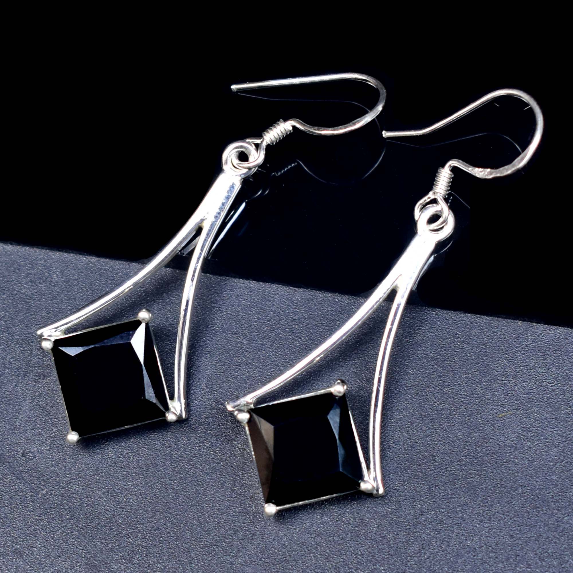 Dainty Black Onyx Earring