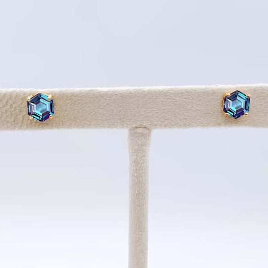 Hexagon Alexandrite Earring For Her