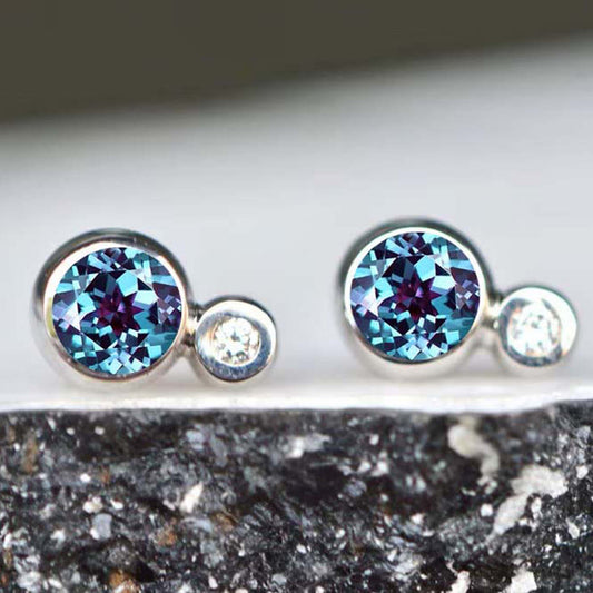 Multicolor Alexandrite Studs Earrings