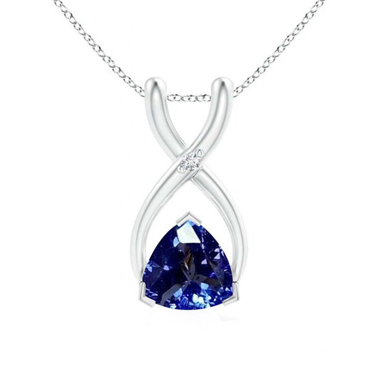 Dainty Halo Tanzanite Pendant