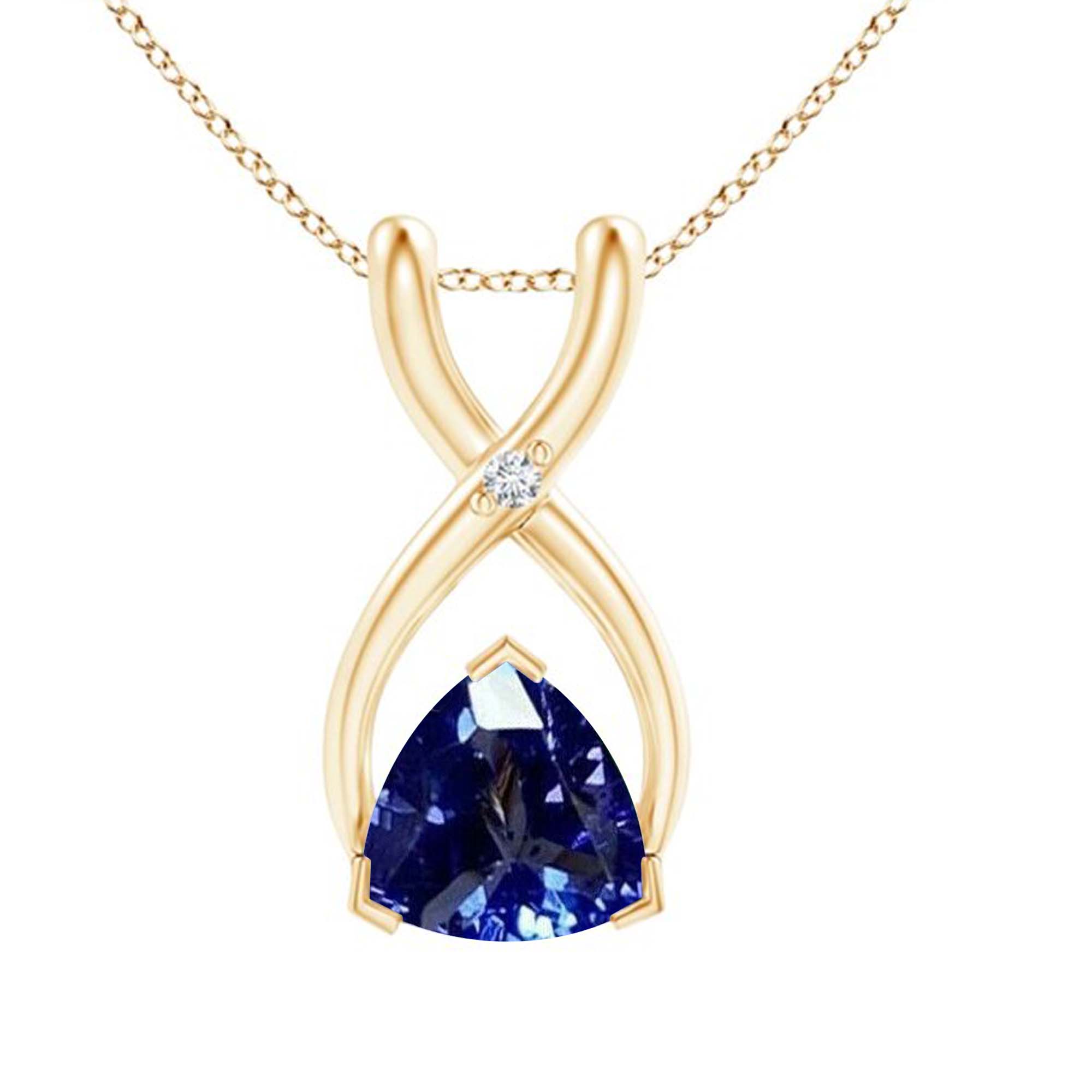 Dainty Halo Tanzanite Pendant