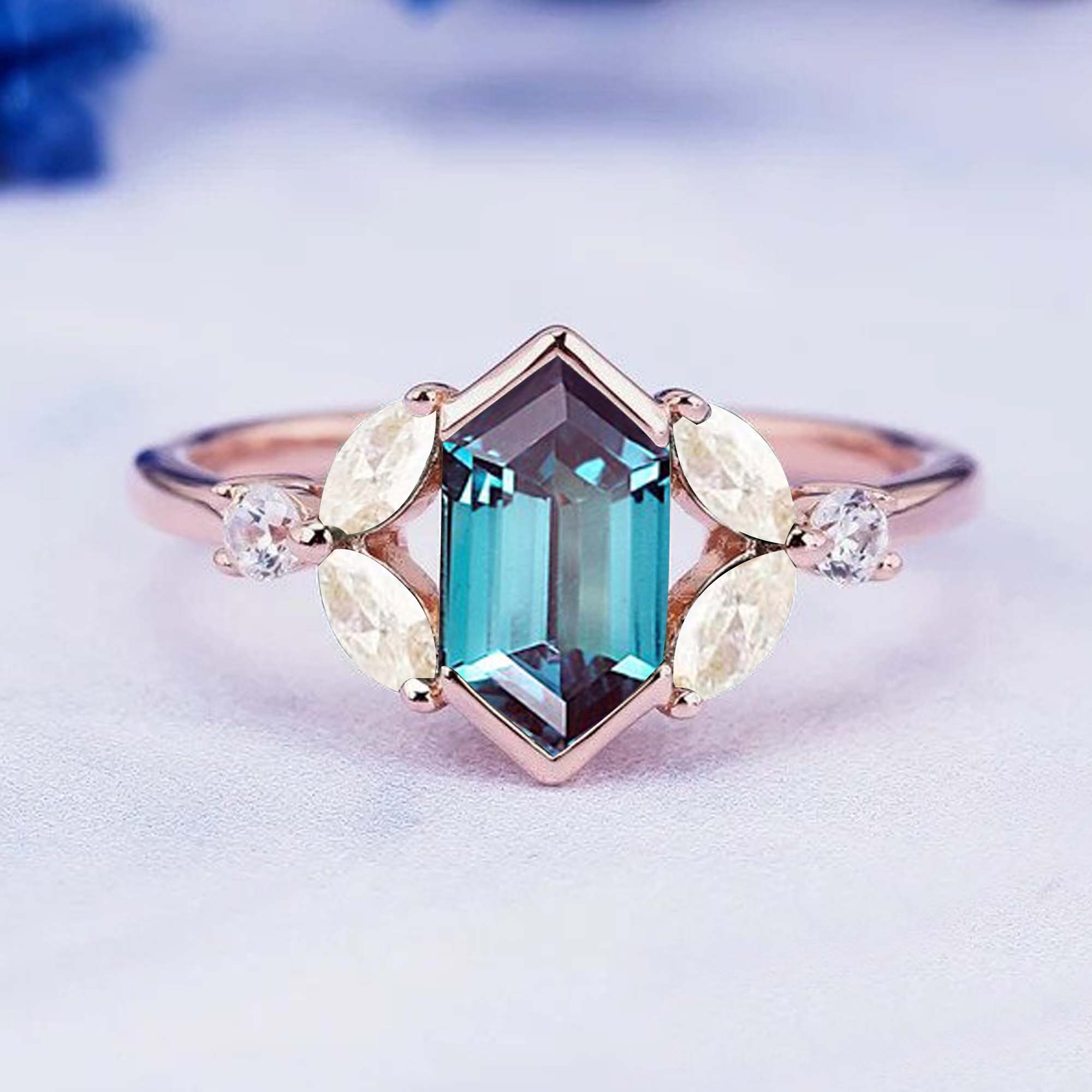 Hexagon Alexandrite Vintage Ring