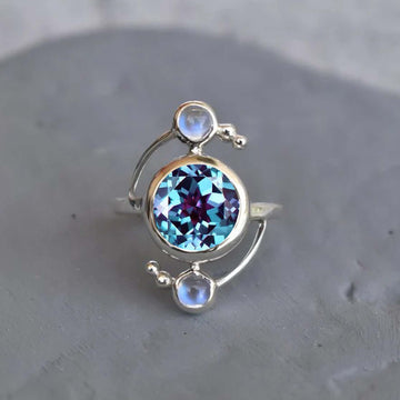 Alexandrite With Moonstone Ring