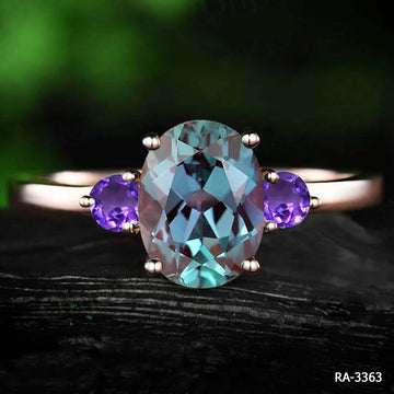 Oval Cut Alexandrite Gemstone Ring