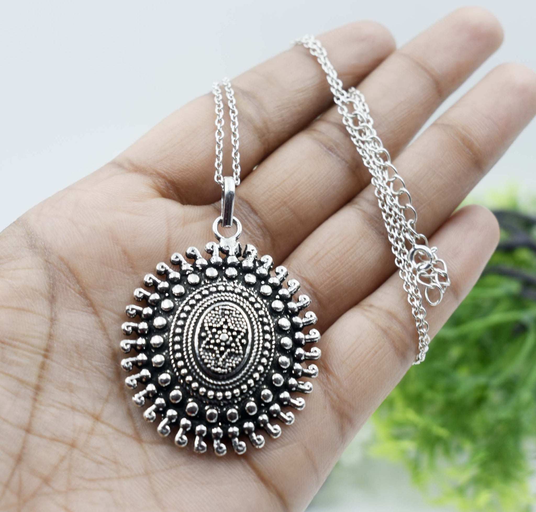 Sterling Silver Antique Design Pendant