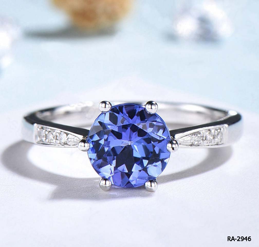 Dainty Solitaire Tanzanite Ring For Her