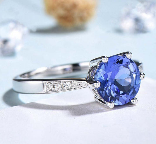 Dainty Solitaire Tanzanite Ring For Her