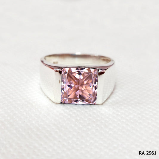 Elegant Pink Morganite Unisex Ring – Sterling Silver