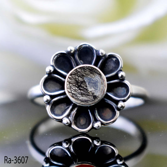 Gorgeous Black Rutile Ring