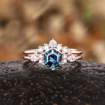 Multicolor Alexandrite Halo Ring