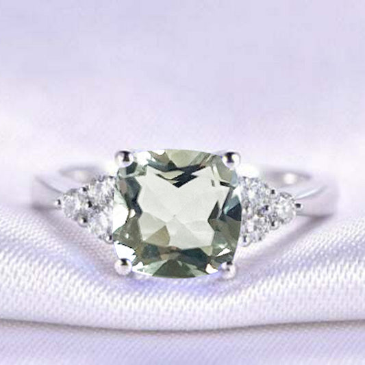 Queenly Green Amethyst Ring