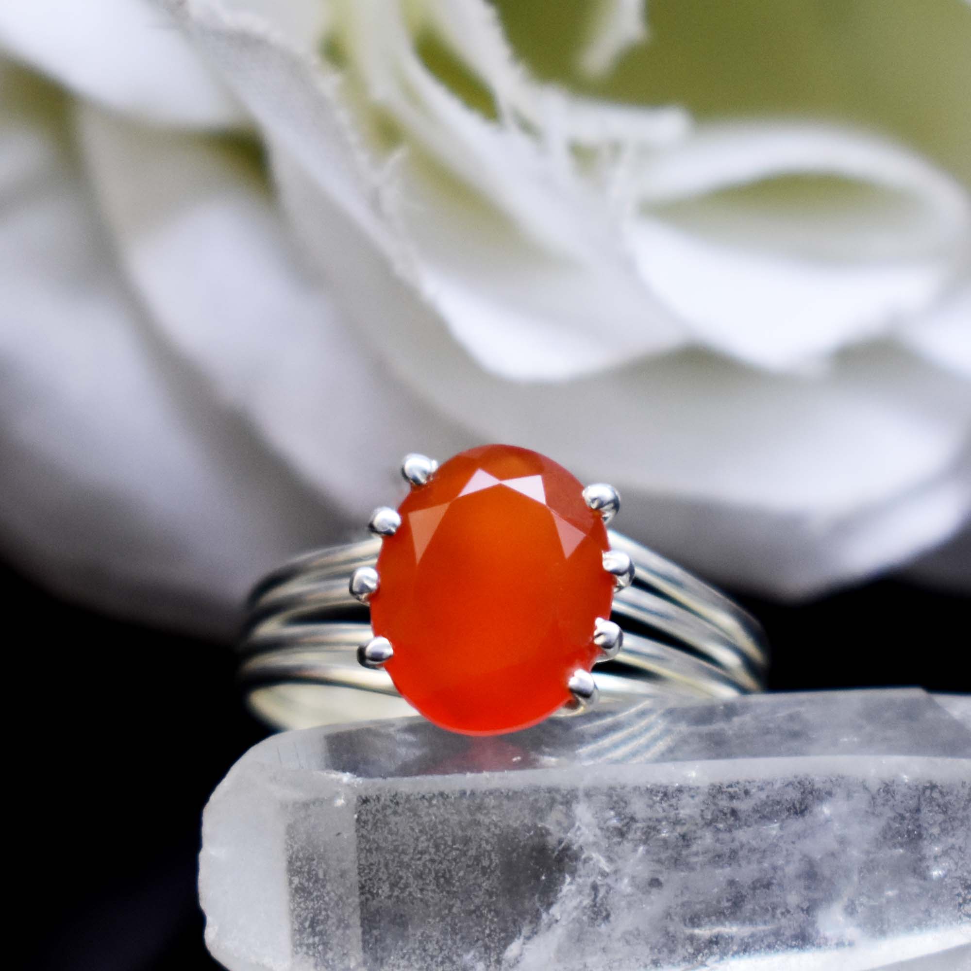 Elegant Red Onyx Sterling Silver Ring | Handmade Statement Jewelry | Healing Gemstone Ring for Women