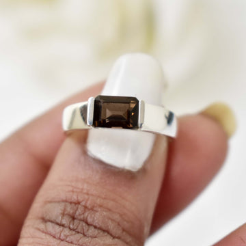 925 Sterling Silver Smoky Quartz Ring