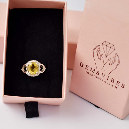 Queenly Natural Citrine Wedding Ring