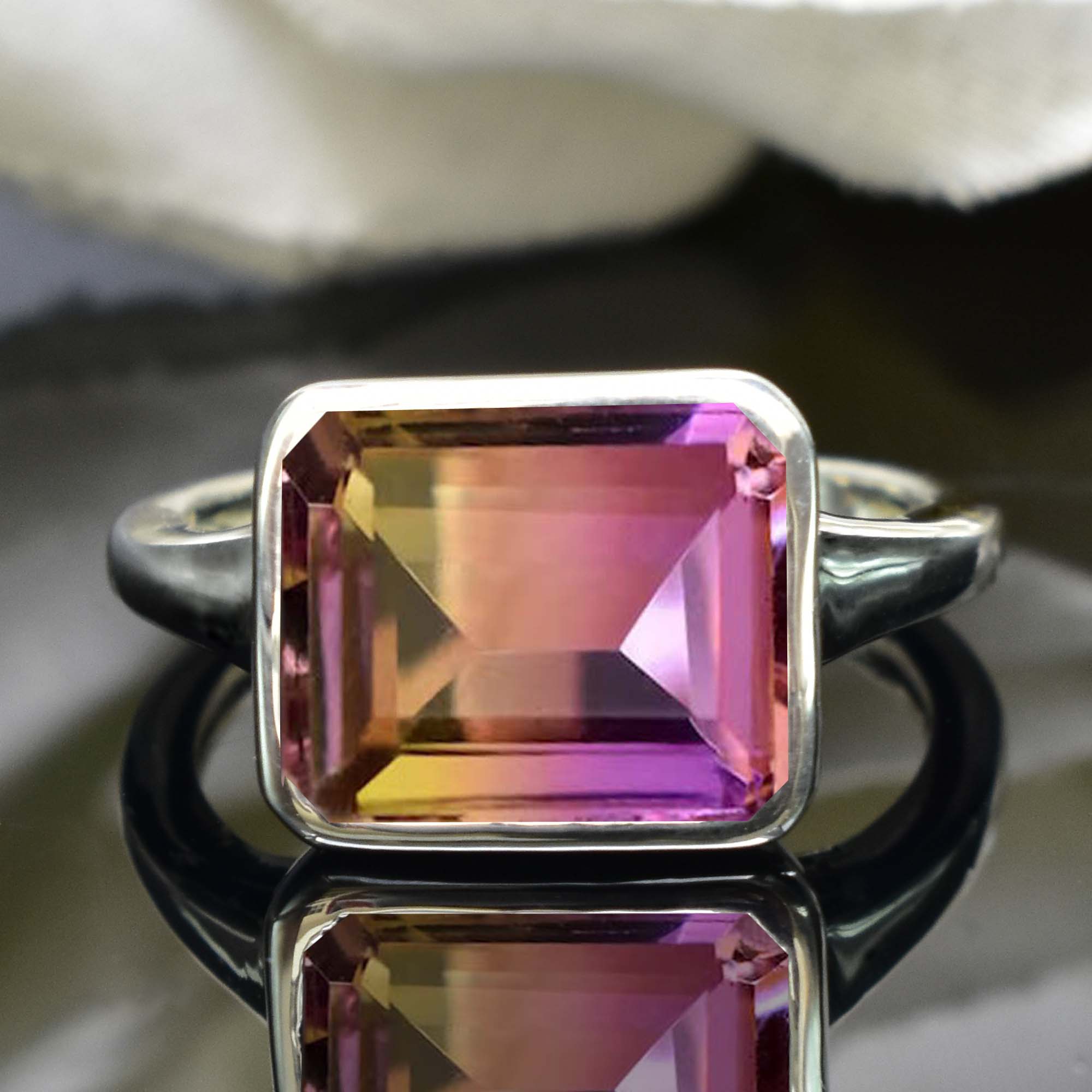 Mesmerizing Bio Color Ametrine Gemstone Ring