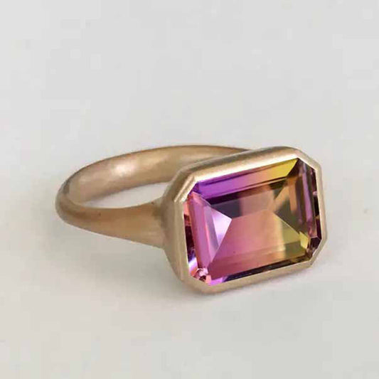 Mesmerizing Bio Color Ametrine Gemstone Ring