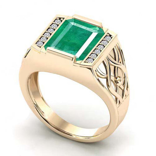 Mesmerizing Emerald Engagement Ring For Men