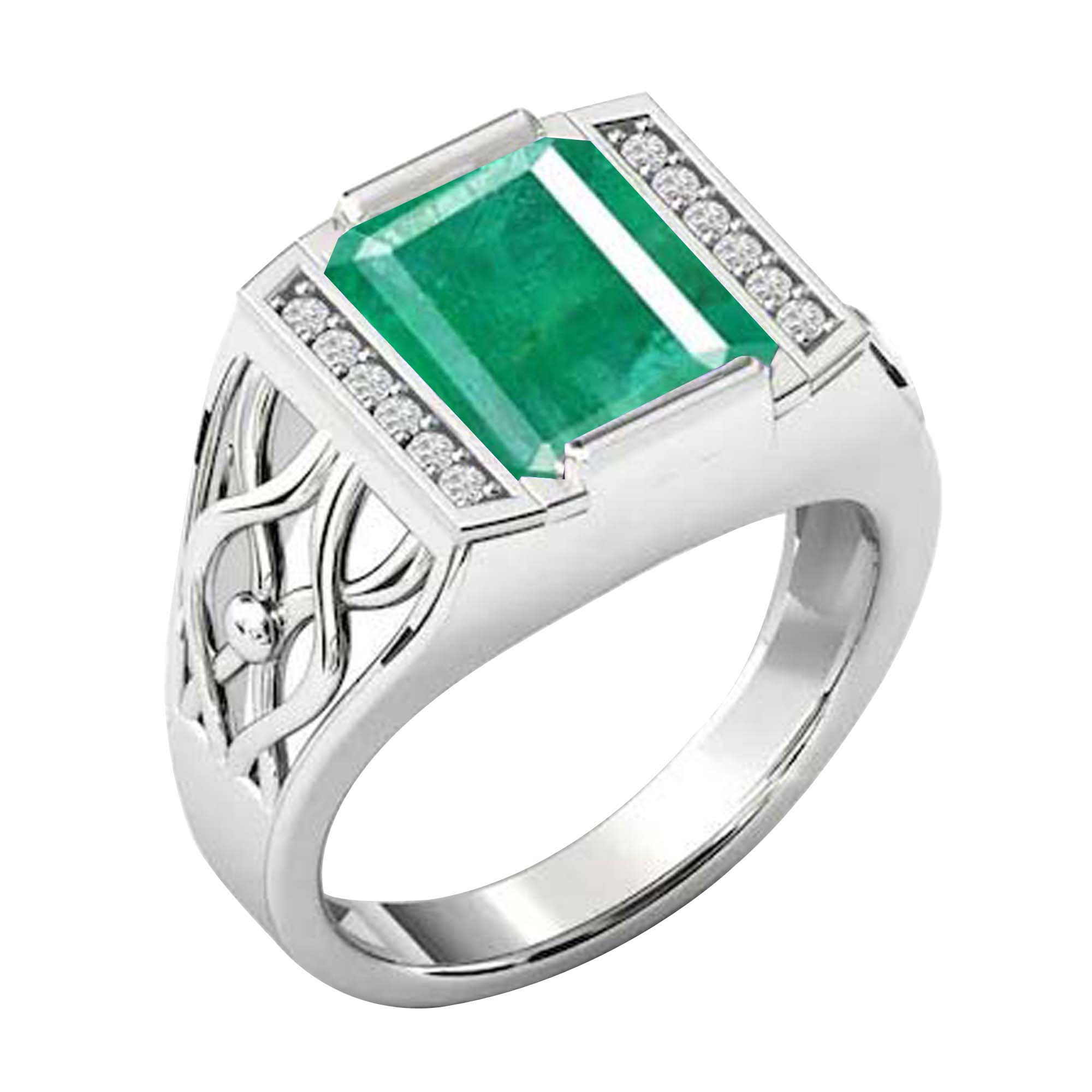 Mesmerizing Emerald Engagement Ring For Men