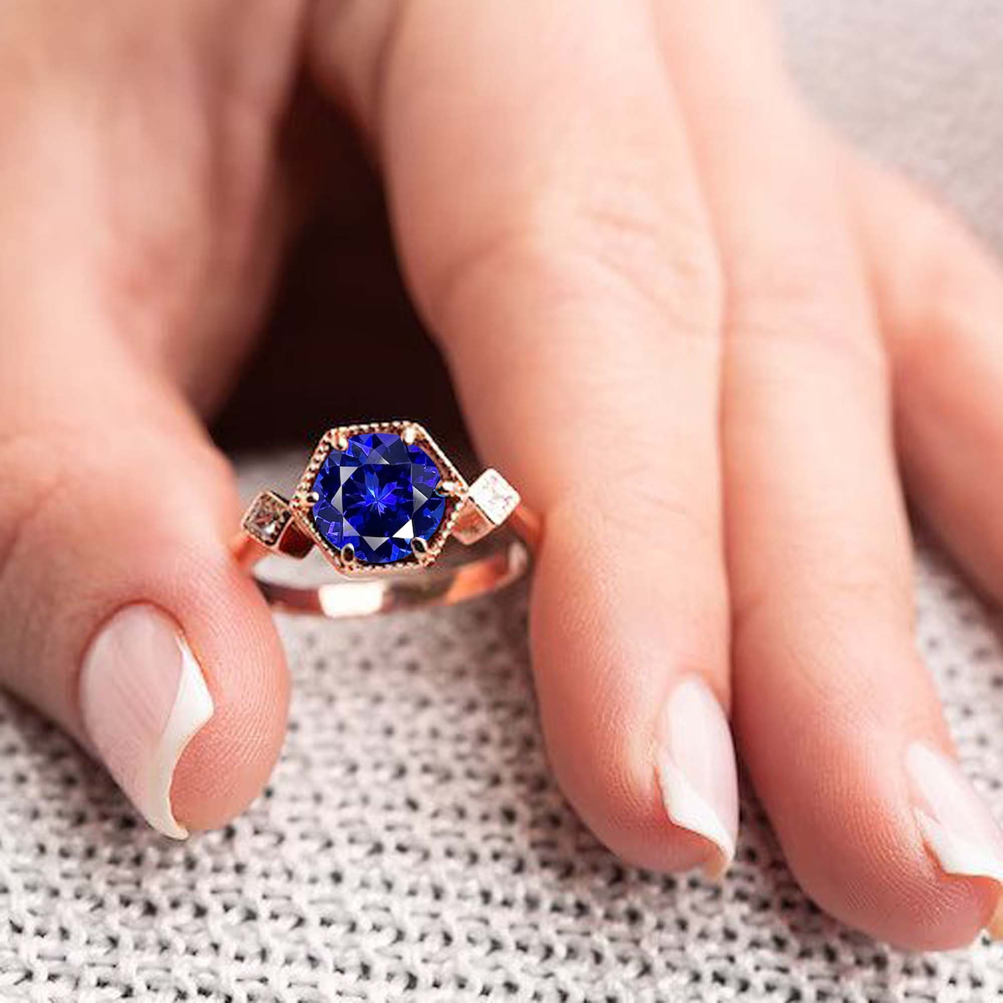Handmade 925 Sterling Silver Tanzanite Ring – Natural Pear Cut Gemstone – All Sizes