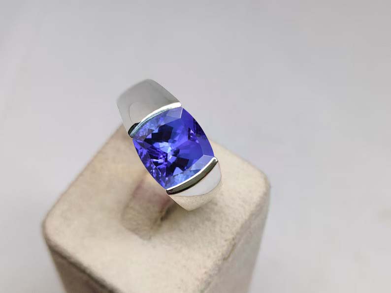 Bold Handmade Tanzanite Men Rings