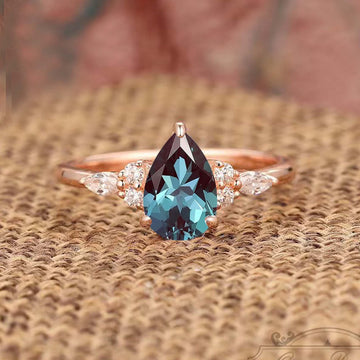 Vintage Teardrop Alexandrite Ring