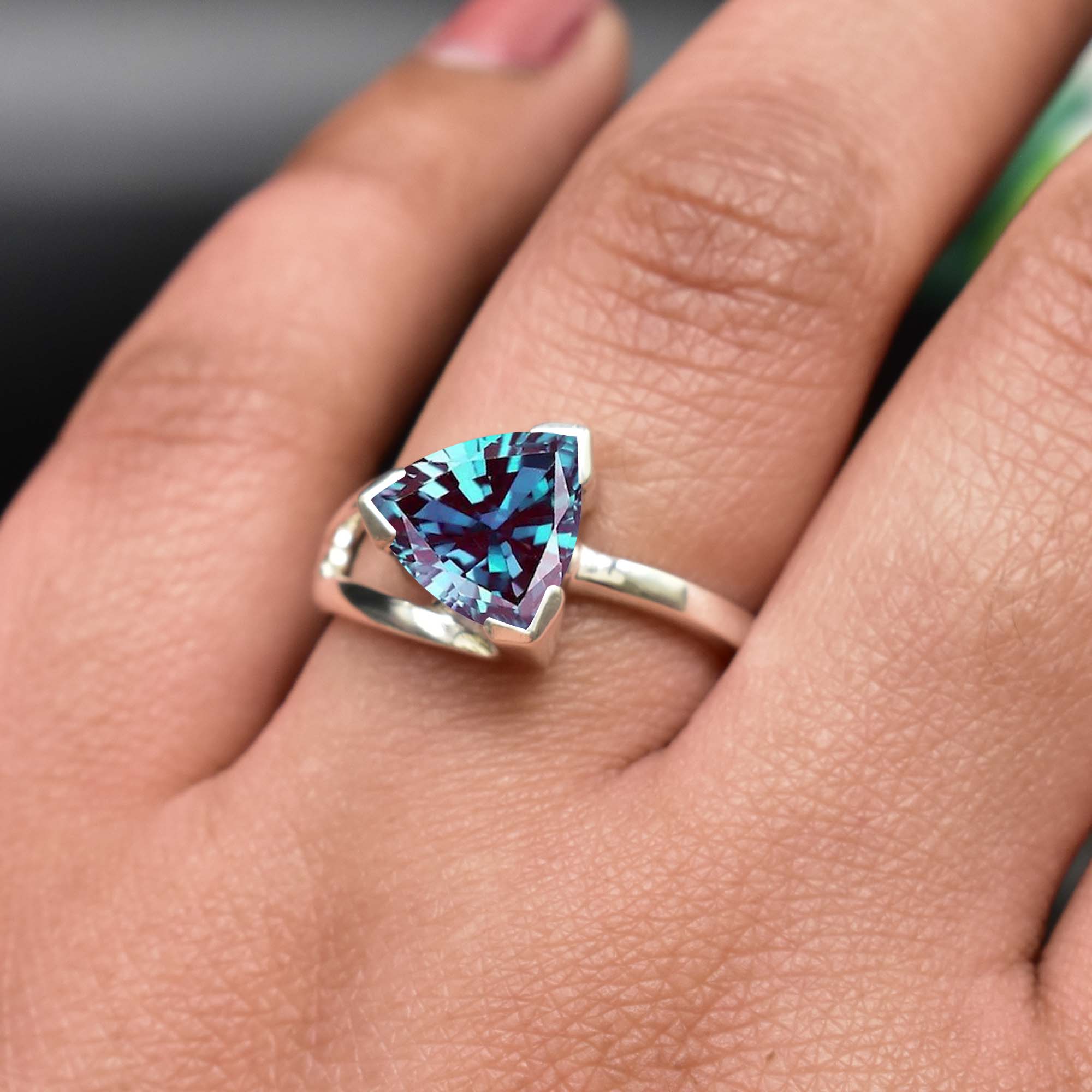 Handmade Alexandrite Gemstone Ring For Women