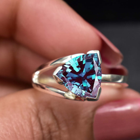Handmade Alexandrite Gemstone Ring For Women