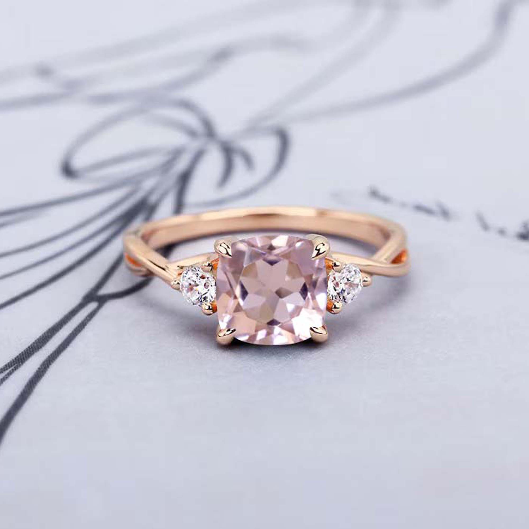 Art Deco Designer Morganite Ring