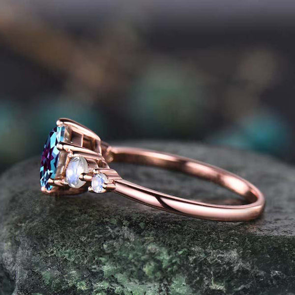 Alexandrite With Moonstone Ring