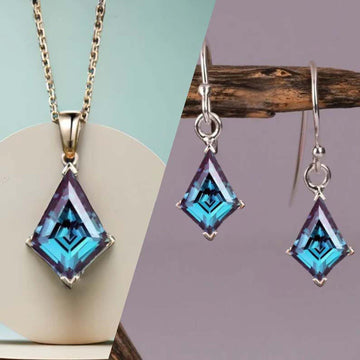 Alexandrite Pendant Earring Set